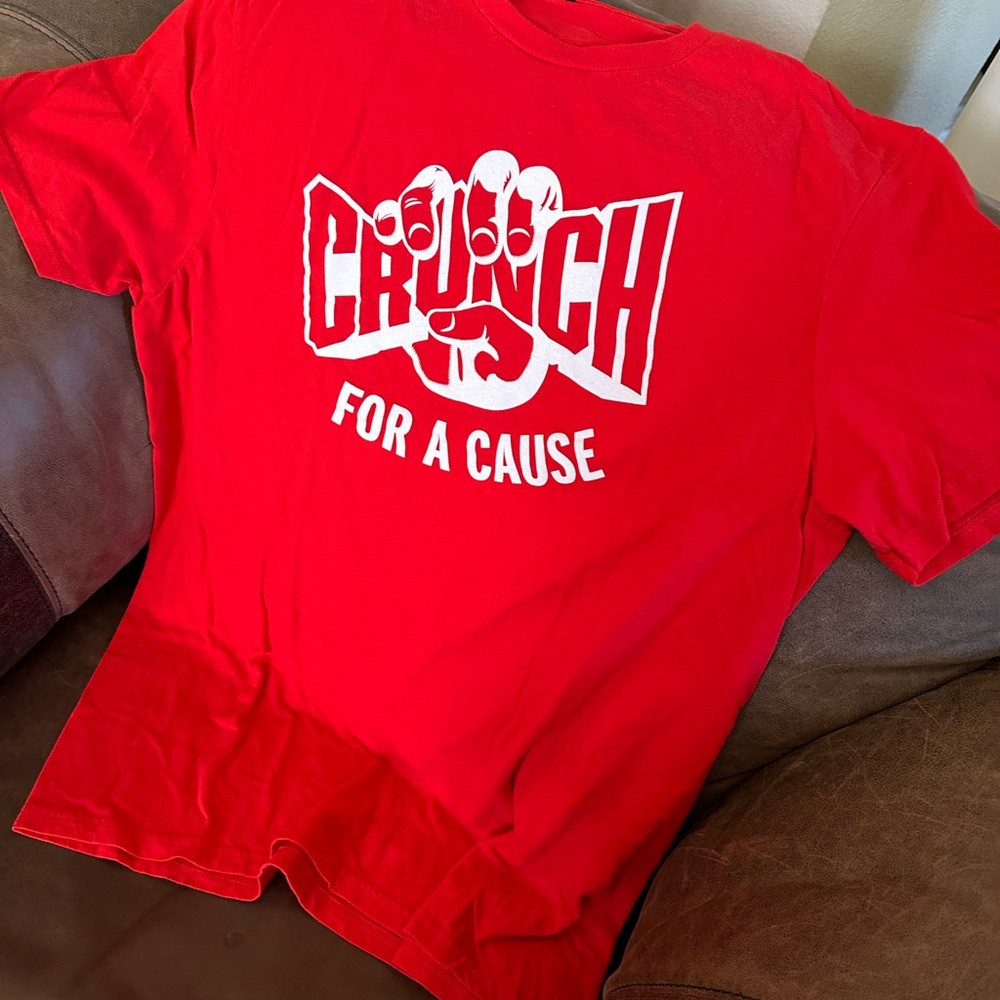 Crunch For A Cause T-shirt Red and White Unisex Size XL